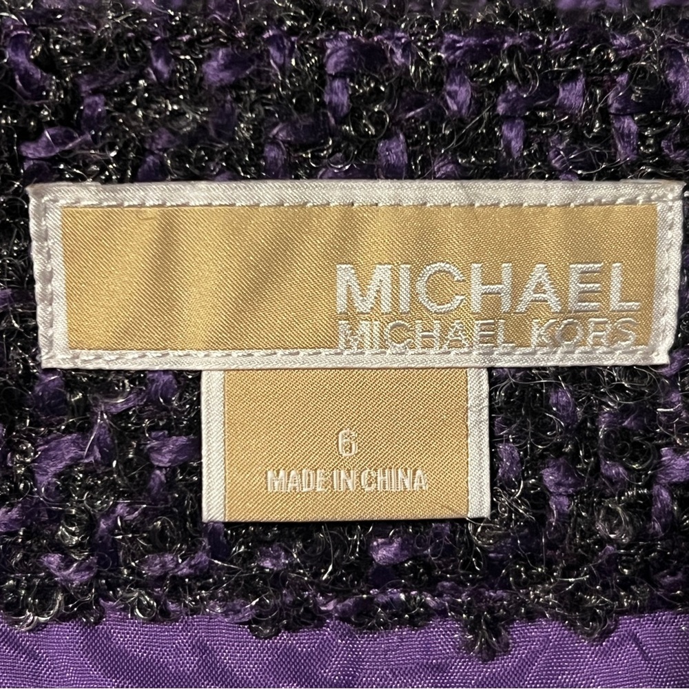 Michael Kors Purple Tweed Mini Skirt, Size 6 - Picture 4 of 6
